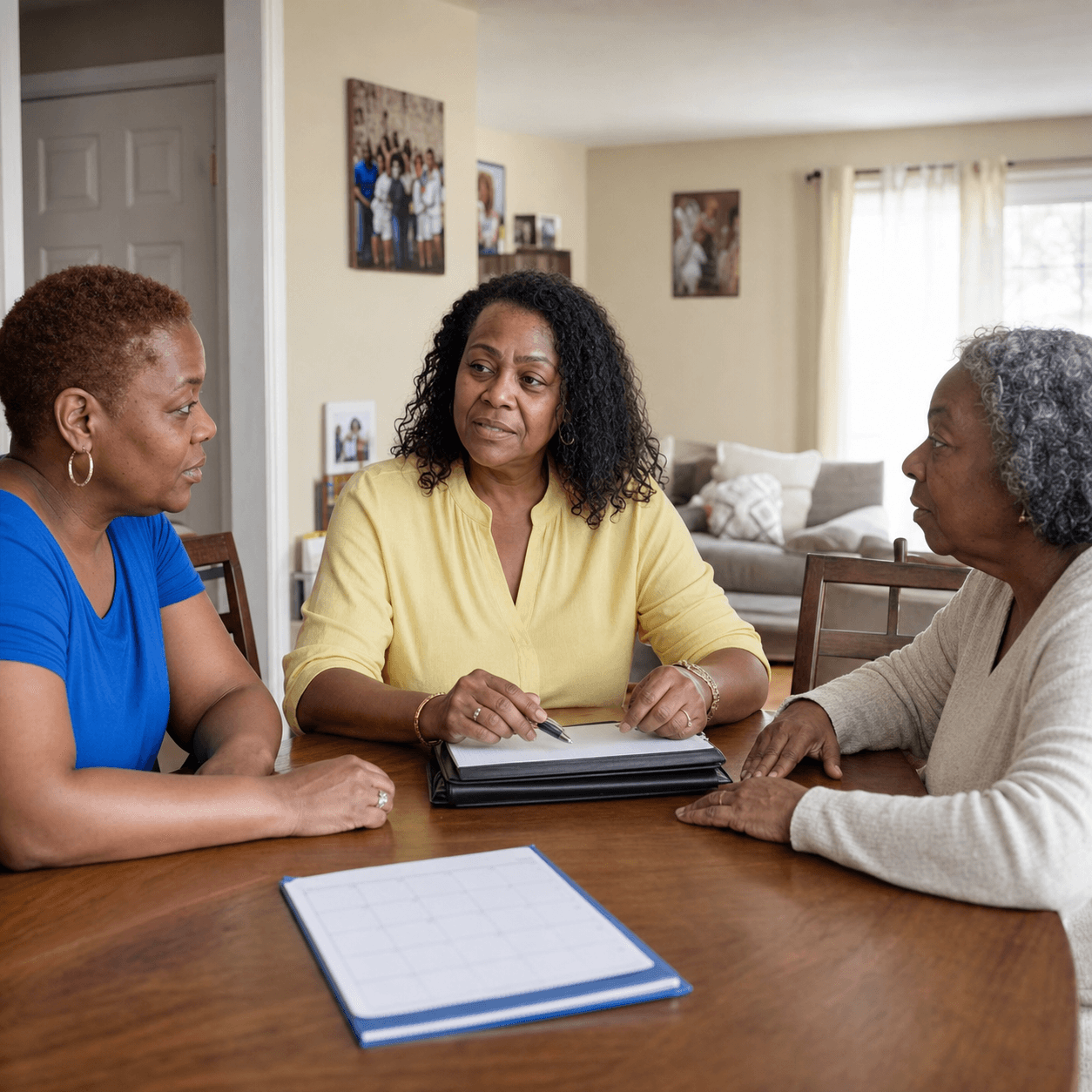 A care planning conversation with a family